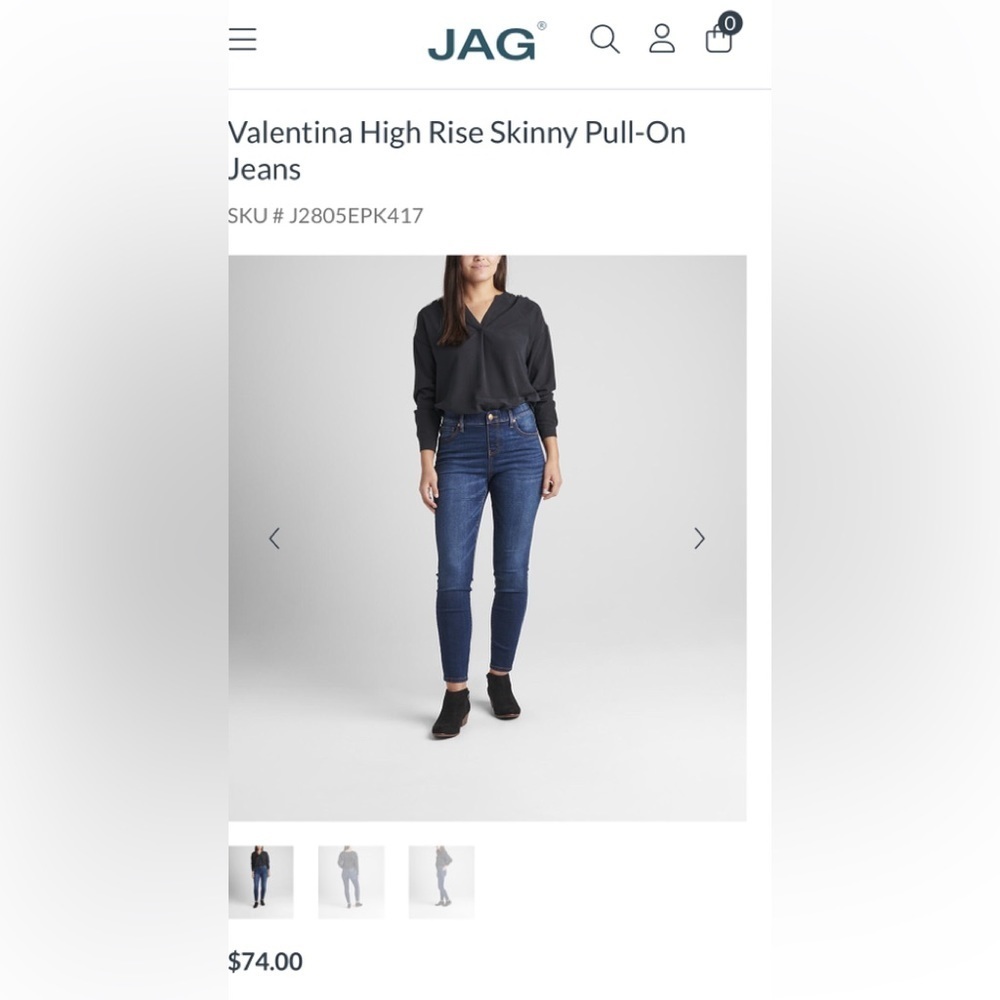 JAG Valentina High Rise Skinny Pull-On Jeans